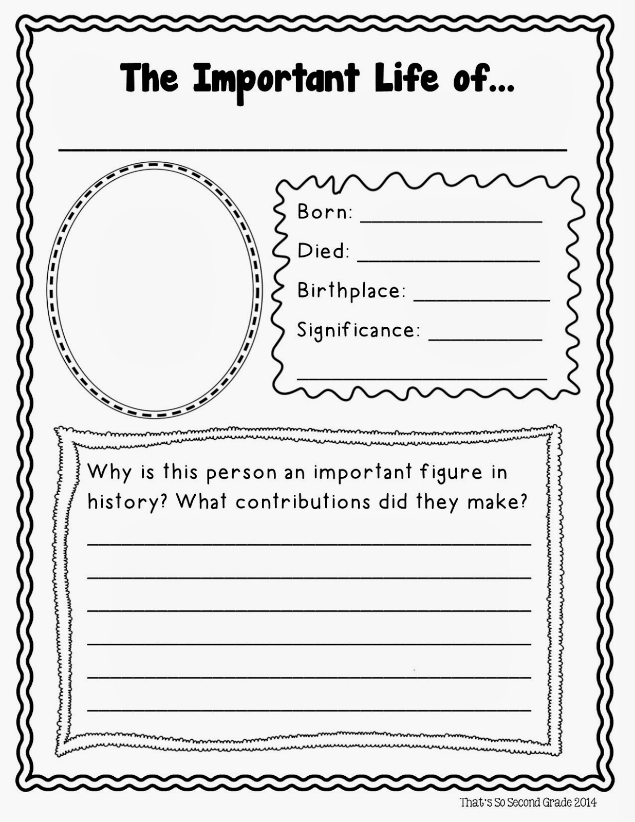 Biography Book Report Template