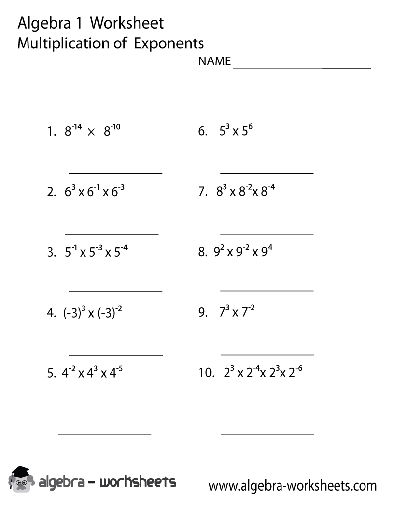 Algebra 1 Worksheets Printable