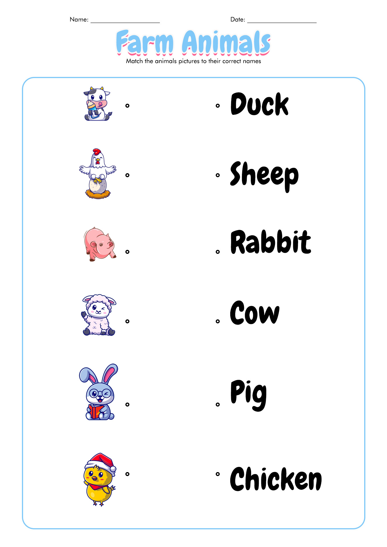 Farm Animal Worksheets