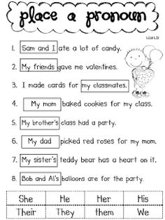 18 Best Images of Personal Pronoun Worksheets 4th Grade - Possessive