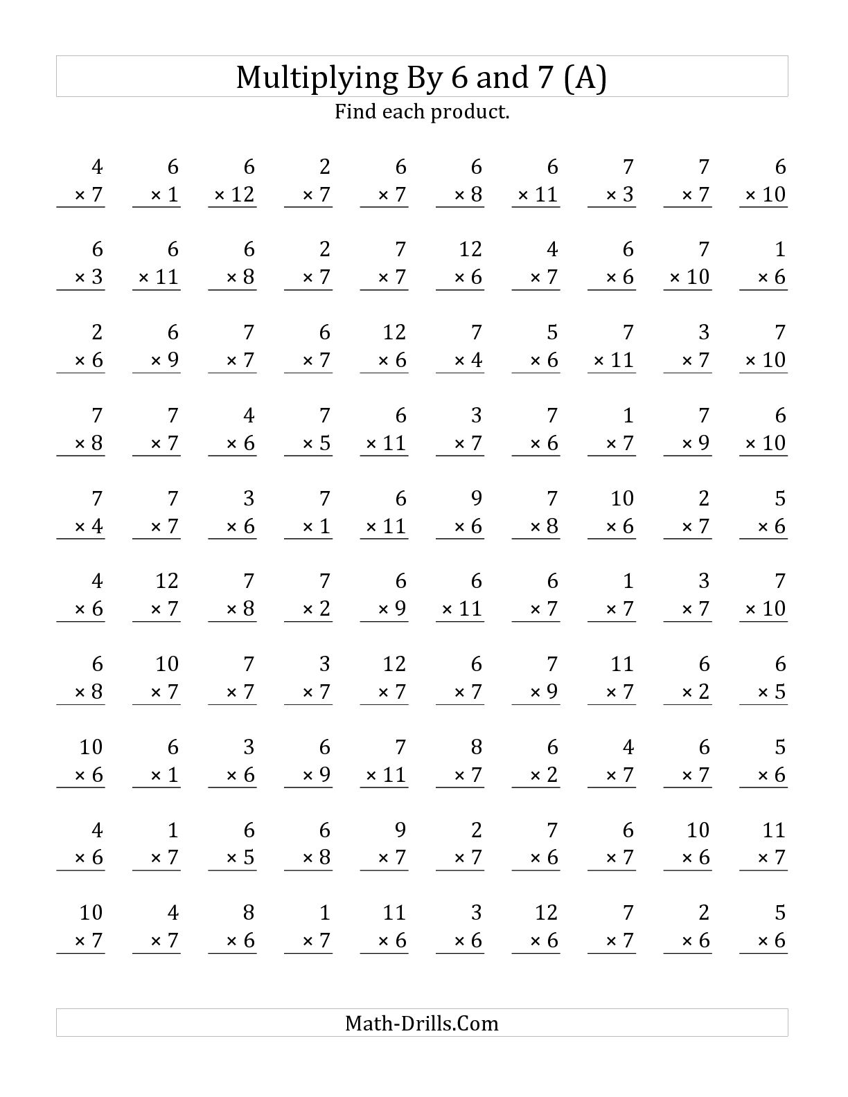 Multiplication Worksheets 1 12