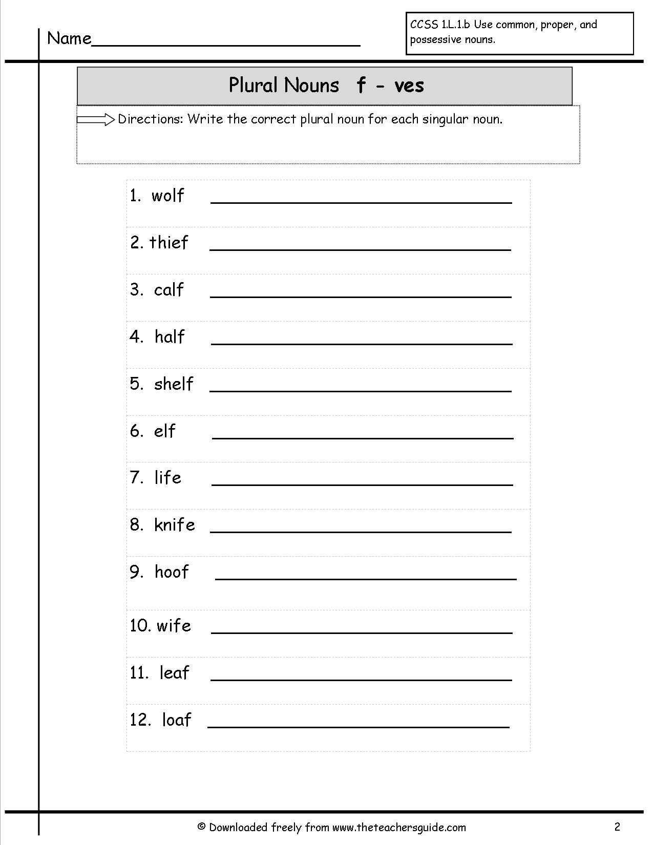 Plural Nouns Scholastic Worksheet Pdf