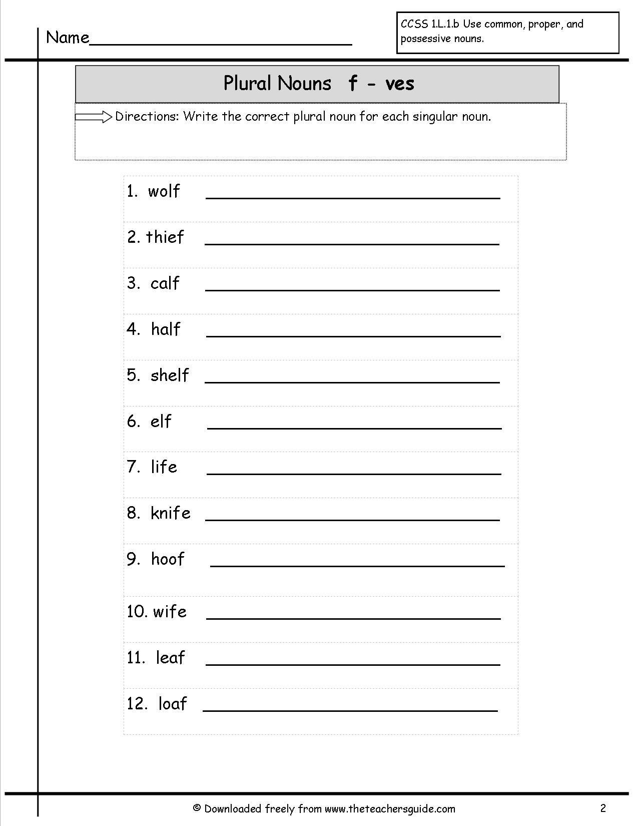 Best Worksheets For Plural Nouns