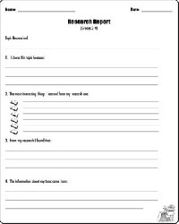 3rd Grade Research Worksheet