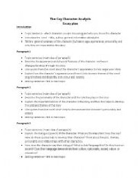 Character Analysis Essay Outline