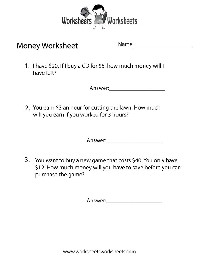 Free Printable Money Word Problems Worksheets