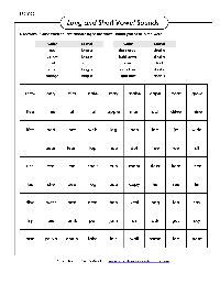 Long and Short Vowel Coloring Worksheet