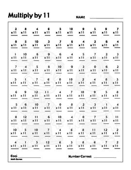 5 Minute Timed Multiplication Tests