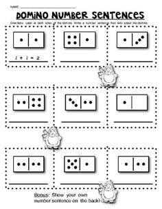 worksheets numbers decomposing kindergarten composing domino math addition number preescolar activities grade para actividades fichas maths dominos al contar chinese