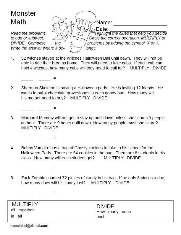 Word Problems Math Worksheets Pdf