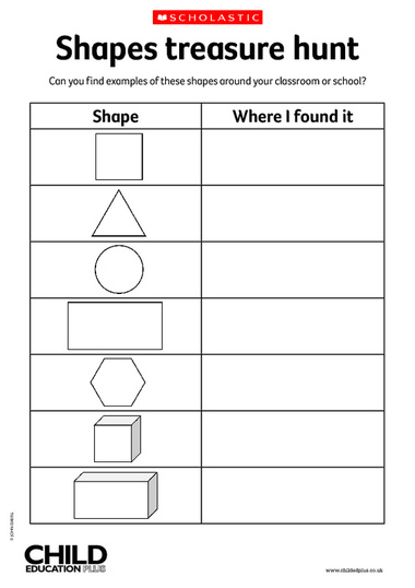 13 Best Images of 2D Shape Hunt Worksheet - Shape Scavenger Hunt