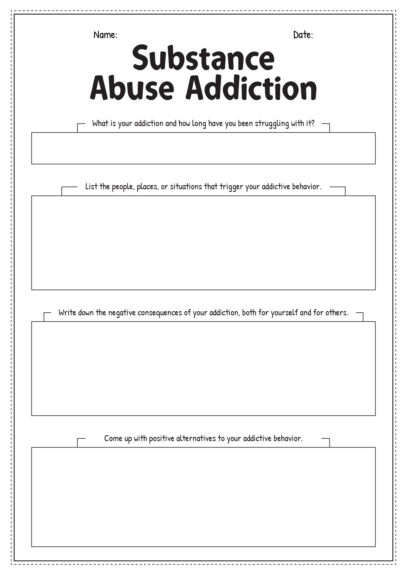 free-addiction-worksheets