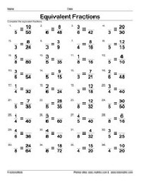 Equivalent Fractions Worksheets 6th Grade
