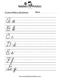Free Cursive Writing Worksheets
