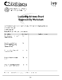 Personal Responsibility Worksheet