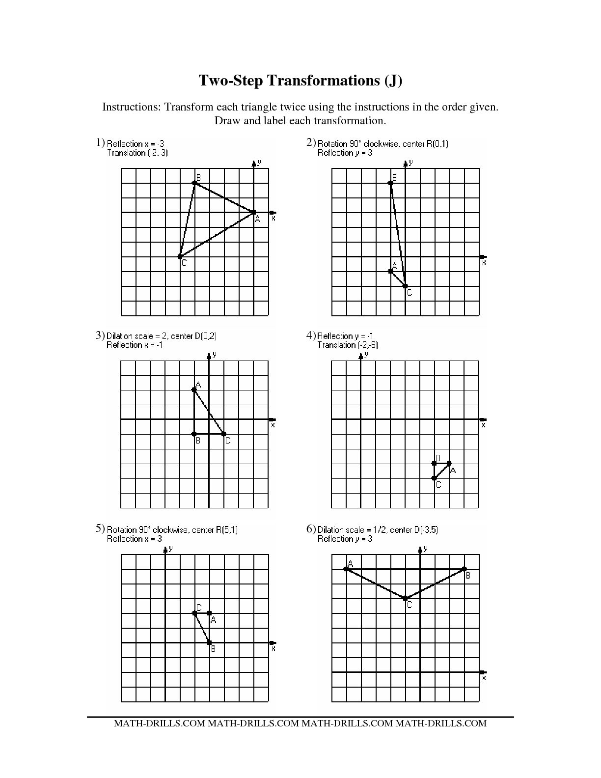 7 Best Images of Transformations Math Worksheets - Translation