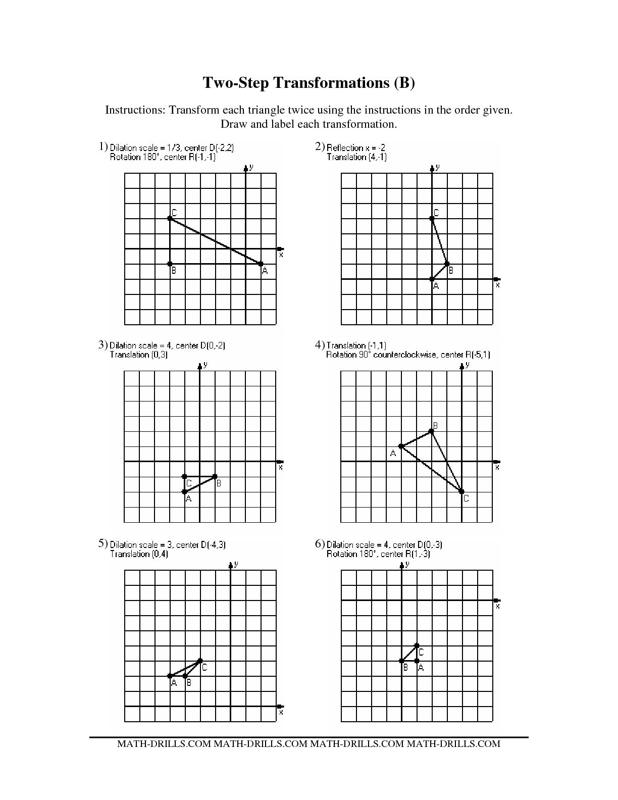 Geometry Transformations Worksheet Answers