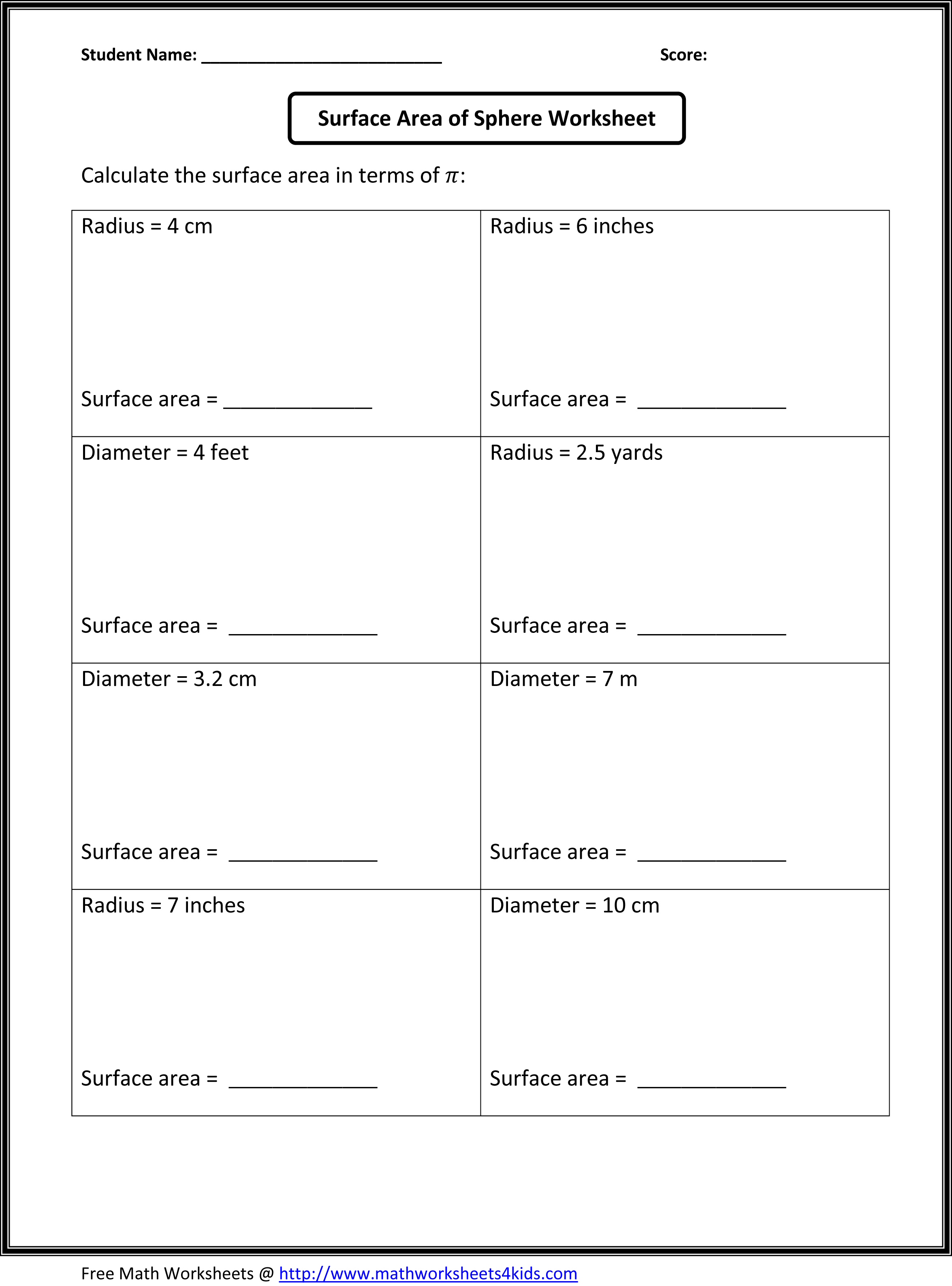 13 Best Images of Surface Area Word Problems Worksheet ...