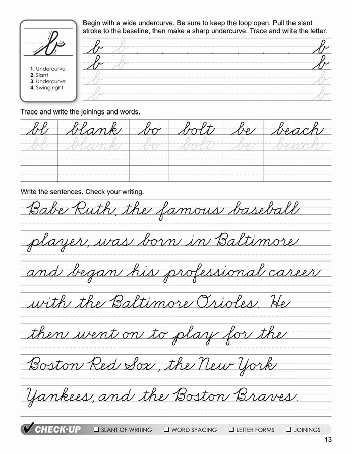 Cursive Writing Worksheets Sentences