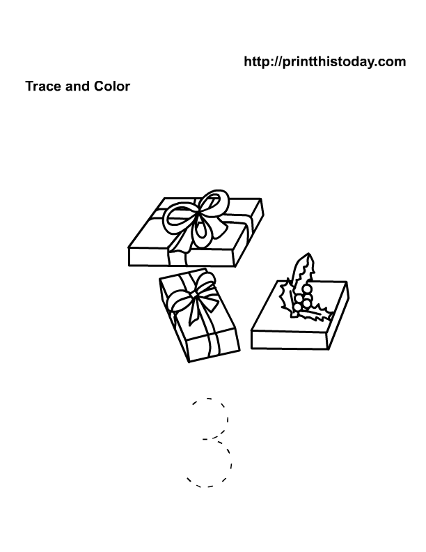 Free Printable Christmas Number Tracing Worksheets