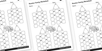 Number Families Worksheets