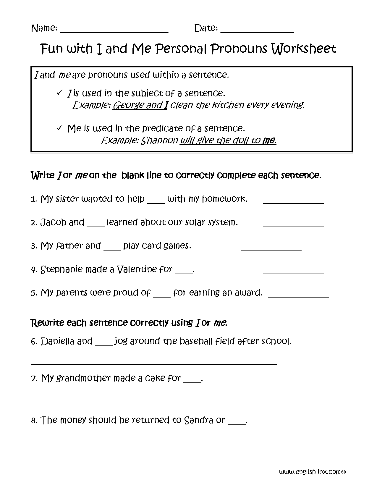 18 Best Images Of Personal Pronoun Worksheet 5th Grade Pronouns Worksheets 5th Grade