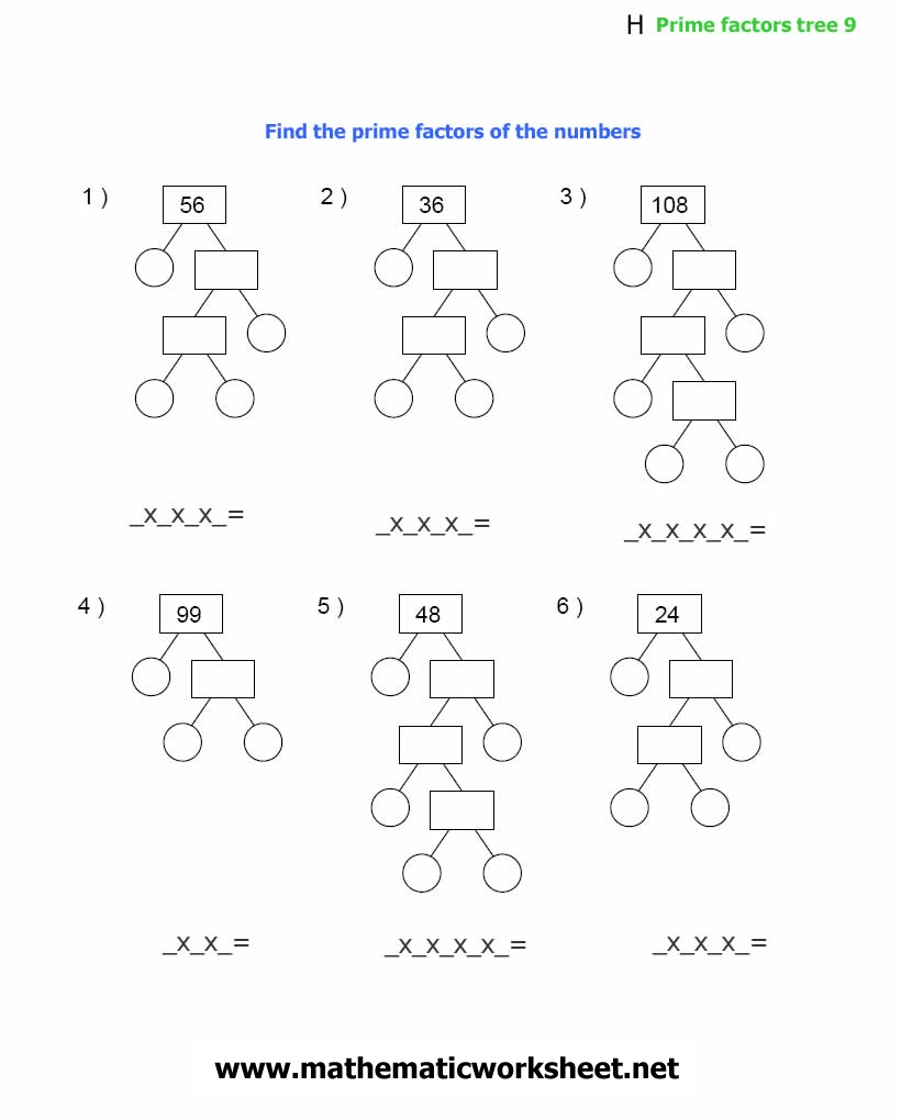 14 Best Images Of Factor Tree Worksheets And Answers Greatest Common 