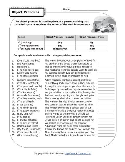 18 Best Images of Personal Pronoun Worksheet 5th Grade - Pronouns