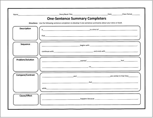Somebody but so Graphic Organizer