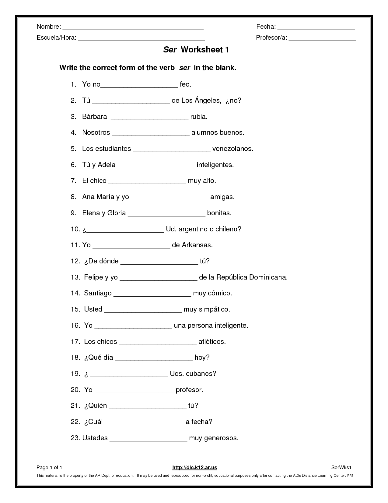 18 Best Images of Spanish Conjugation Worksheets - Spanish Verb