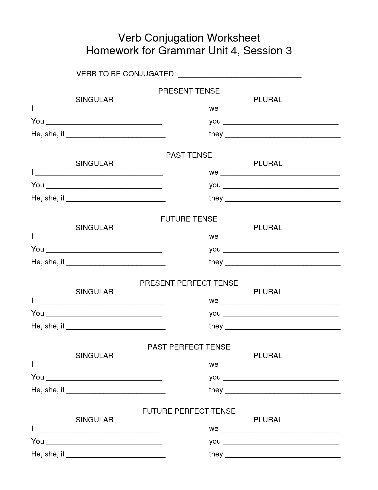 18 Best Images Of Spanish Conjugation Worksheets Spanish Verb Conjugation Worksheets Blank