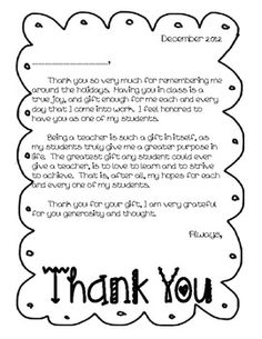 Thank You Letter From Student-Teacher