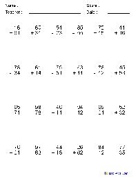 Addition and Subtraction Worksheets 3rd Grade