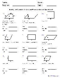 Area and Perimeter 6th Grade Math Worksheets