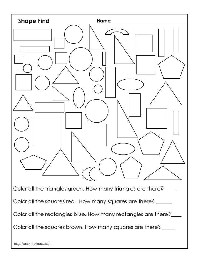 Geometry Shapes Worksheets First Grade