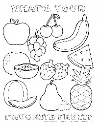 Healthy Food Coloring Fruit Page