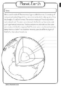 Planet Earth Layers Worksheet
