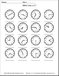 Telling Time Worksheets 2nd Grade
