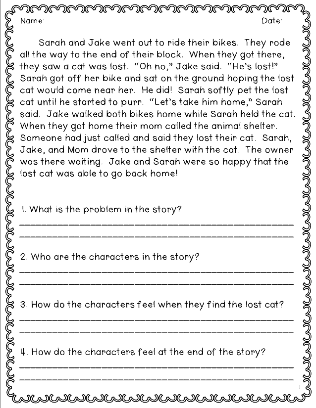 Main Idea Worksheet 2nd Grade