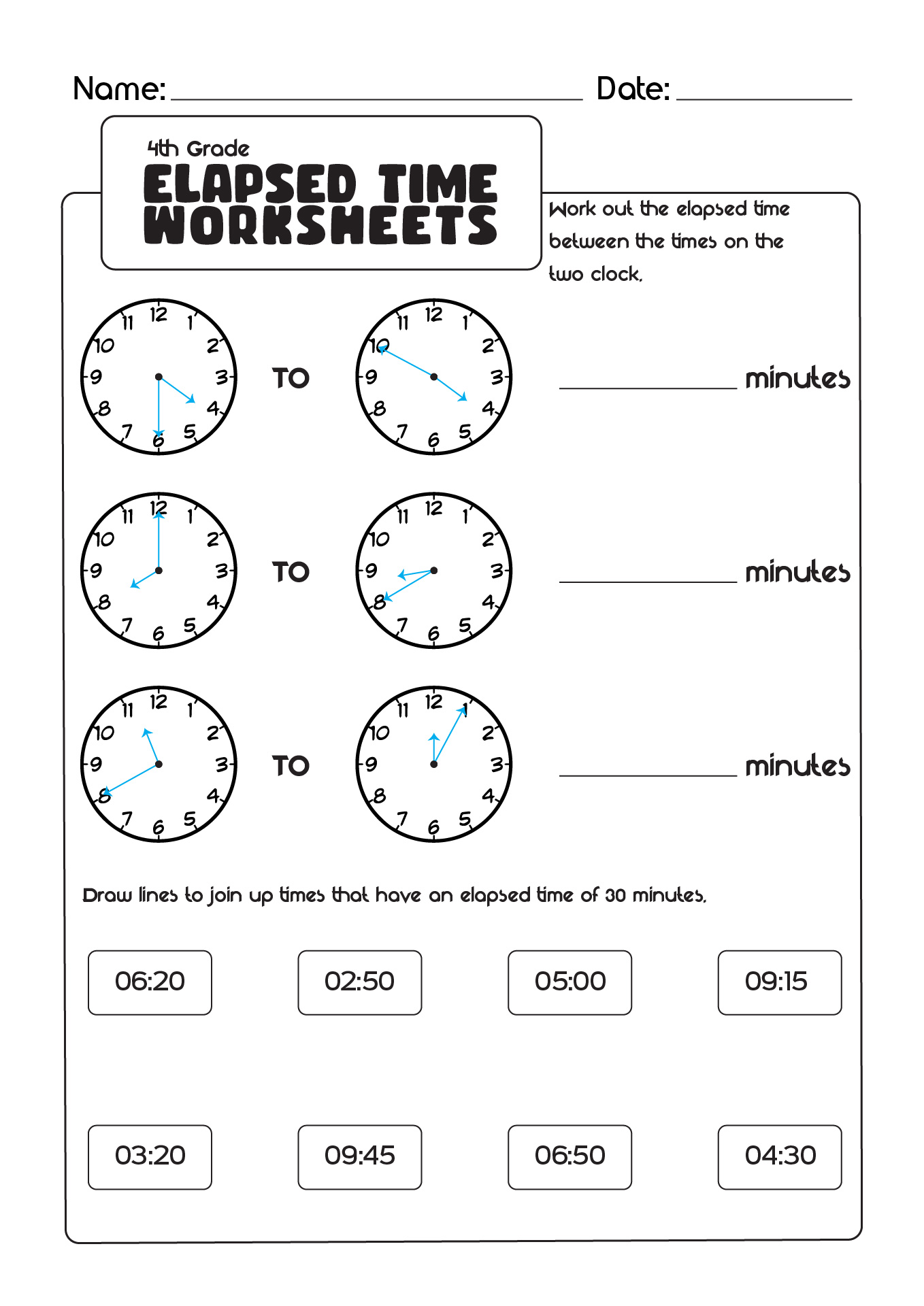 11 Best Images of Telling Time Worksheets 3rd Grade - 4th Grade Elapsed