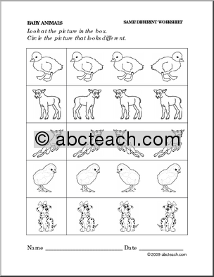 Baby Animals and Preschool Worksheets