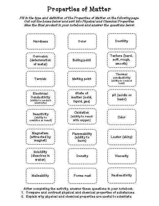 17 Best Images of 5th Grade Physical Science Worksheet Matter