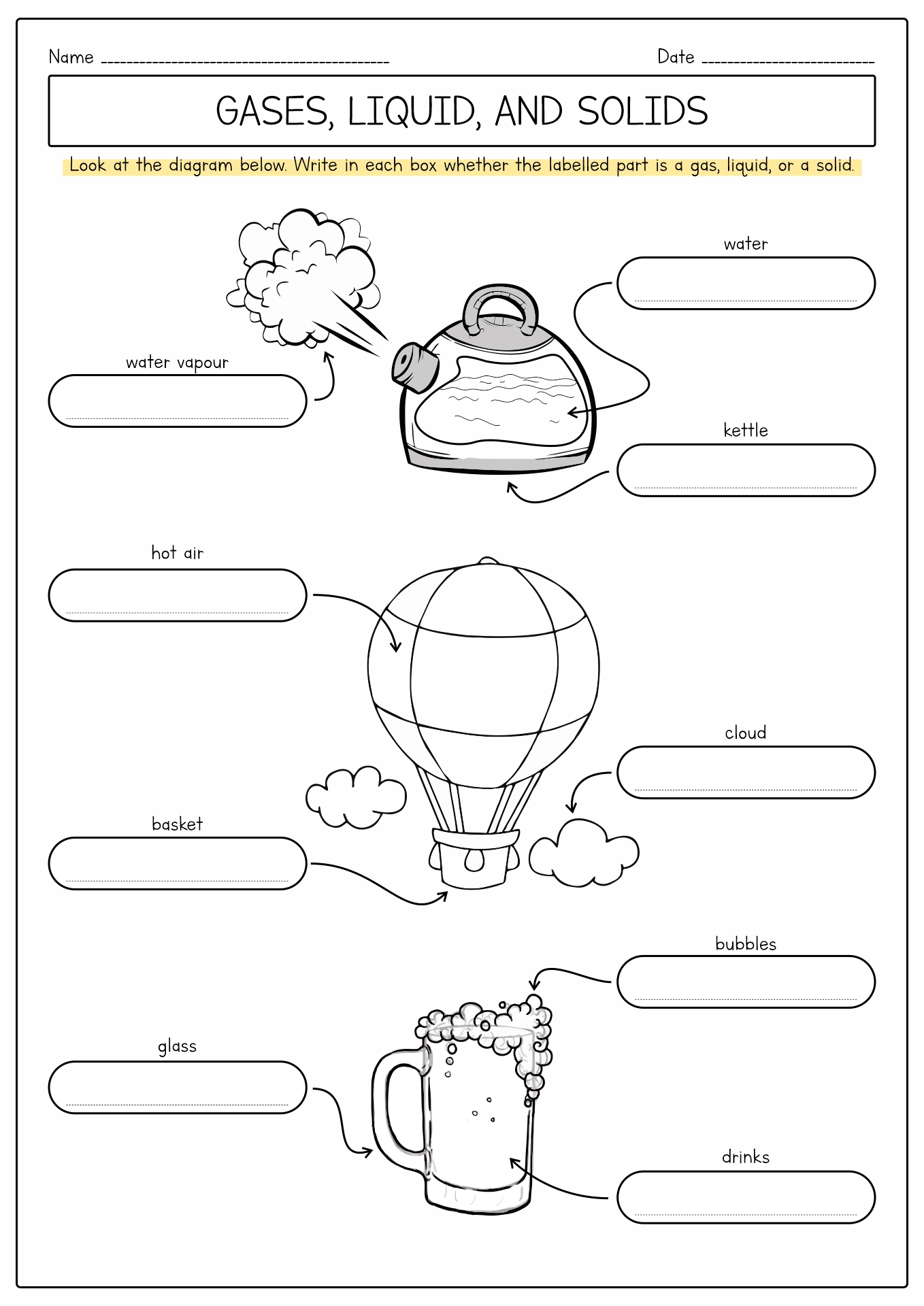 19 Best Images Of Fun States Of Matter Worksheets Physical Matter