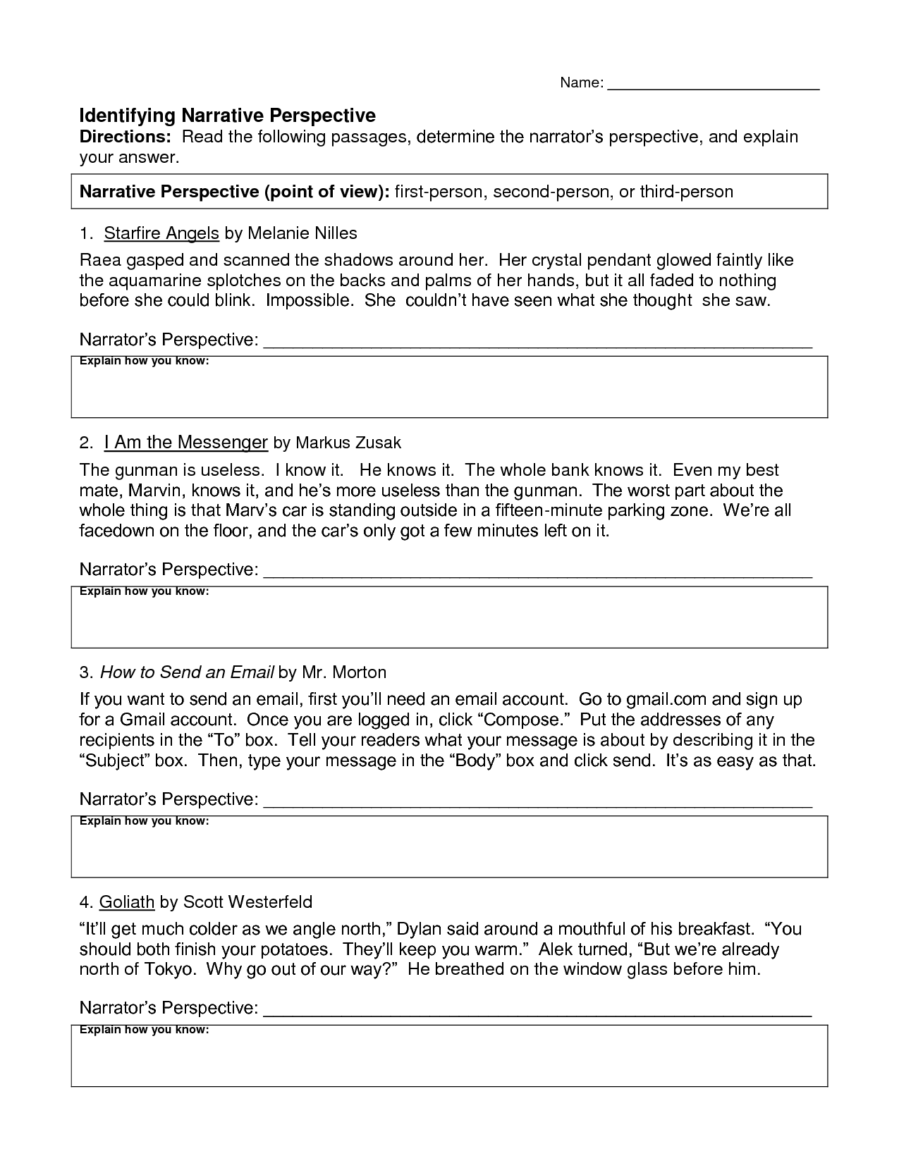 17 Best Images of Worksheets First Second Third  Third Person Point of View Worksheets, Ordinal 