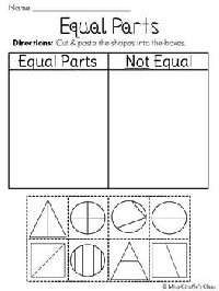 Equal Parts Worksheet First Grade
