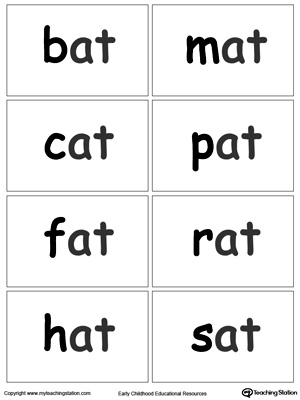 Word Families Flash Cards Printable