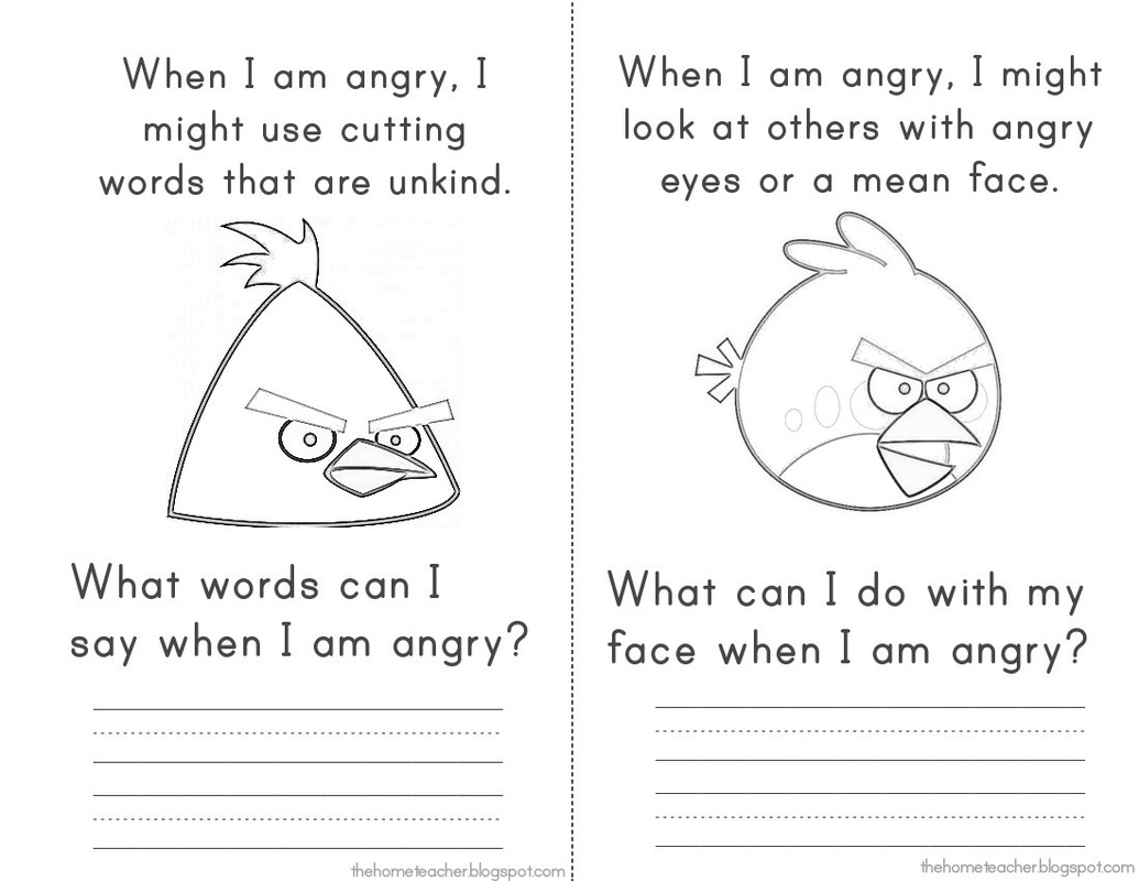 Angry Birds Anger Worksheets