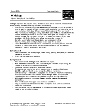 College Writing Skills Worksheets