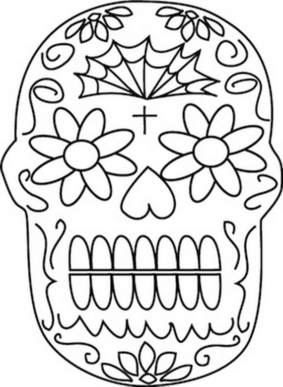 Day of the Dead Masks Coloring Pages