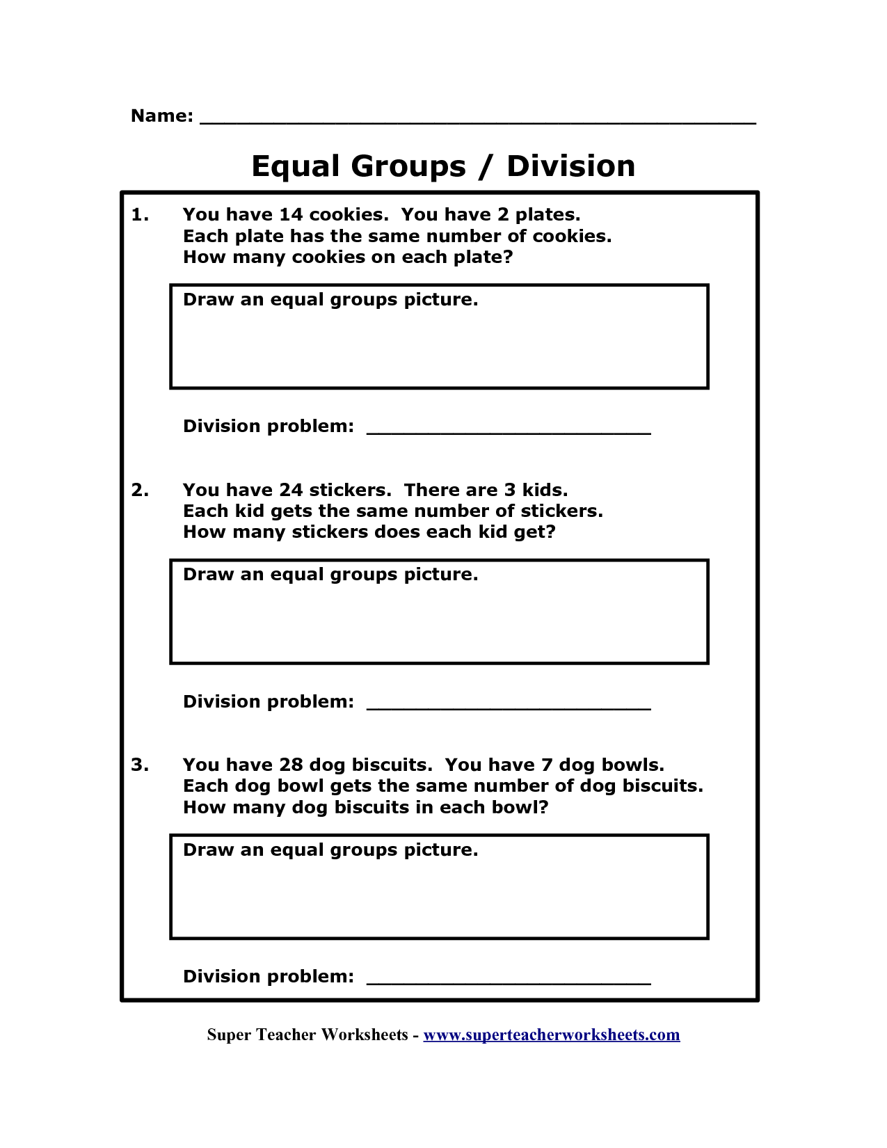 Equal groups math worksheets